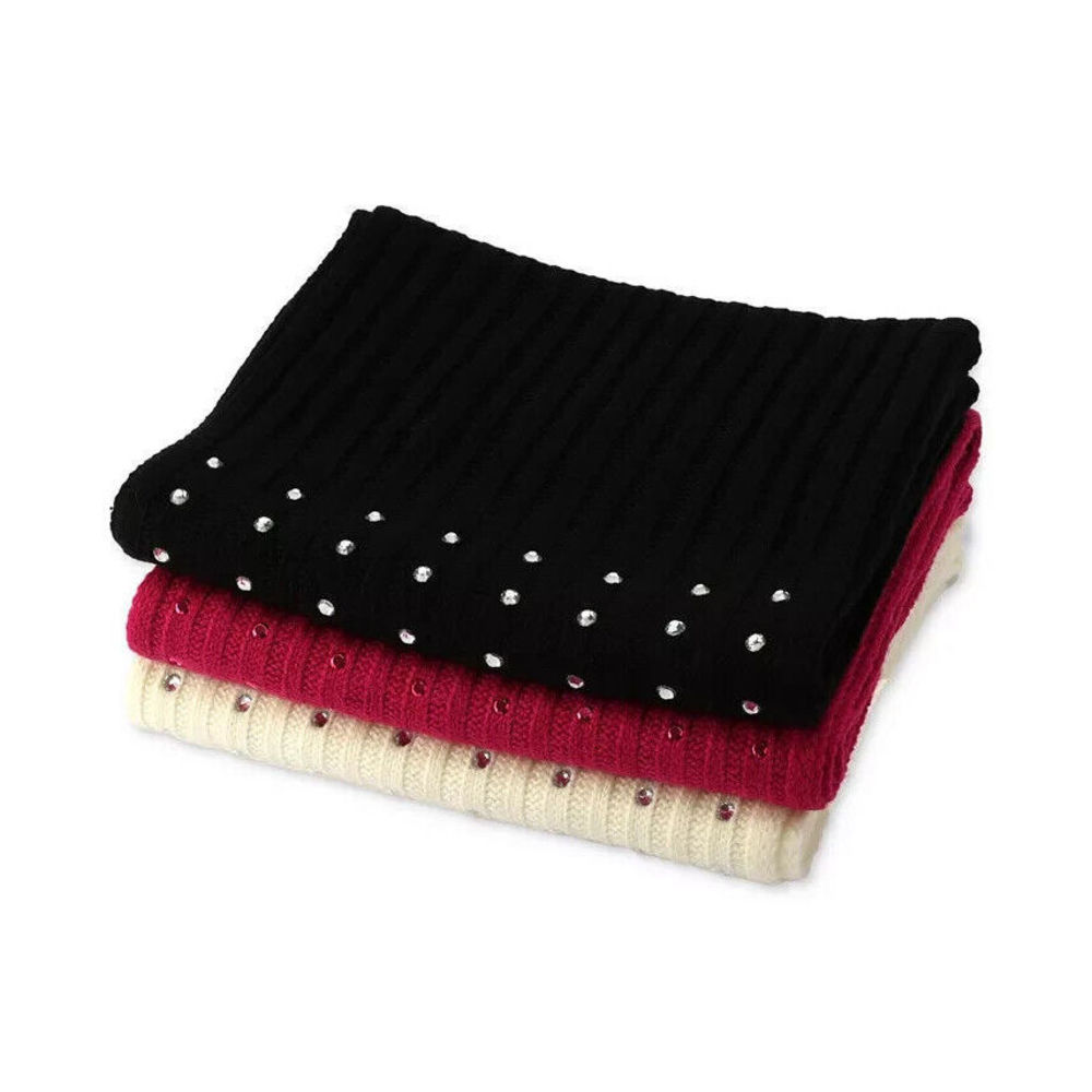 Michael Michael Kors Women's Ribbed Embellished Scarf - Black - Picture 2 of 4